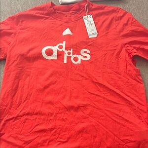 Adidas Bold Red Tee with White Logo